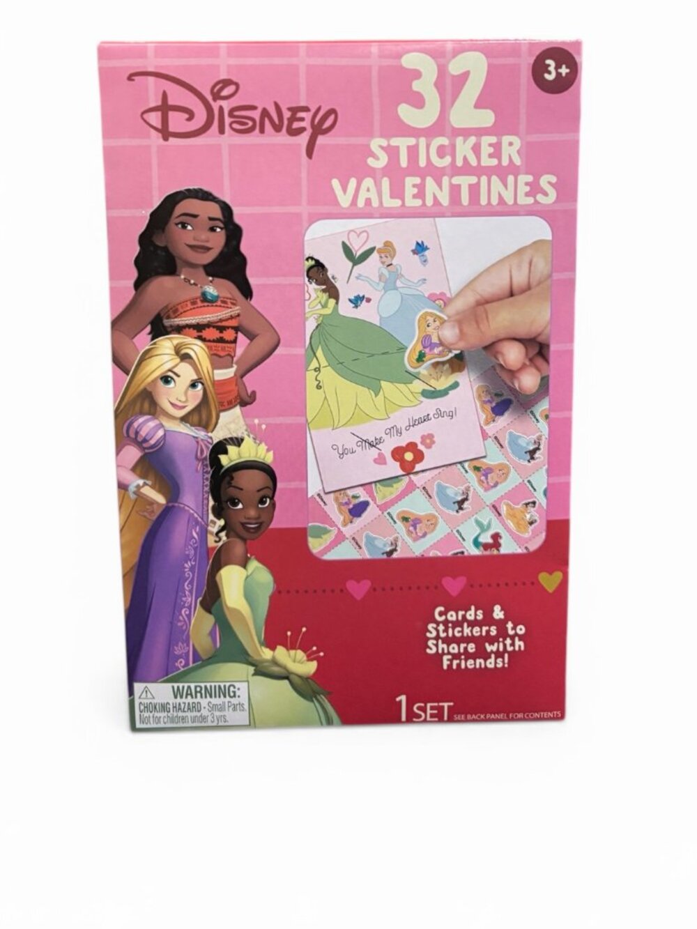 Set of 32 Disney Princess Valentine Cards, Stickers & Sealing Stickers